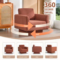 360° Swivel Accent Chair Thick Padded Teddy Sherpa Barrel Chair For Living Room Nursery Bedroom Comfy Lounge Sofa Available In 4 Colors