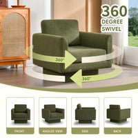 360° Swivel Accent Chair Thick Padded Teddy Sherpa Barrel Chair For Living Room Nursery Bedroom Comfy Lounge Sofa Available In 4 Colors