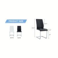 Elegant Set Of 4 White High Back Dining Chairs With PU Upholstery For Restaurants Kitchens And Living Rooms
