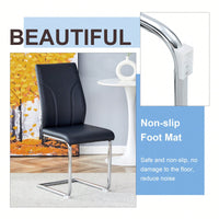 Set Of 6 White PU Dining Chairs With High Backrest Sturdy Legs For Restaurants Kitchens And Living Rooms