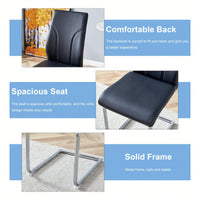 Set Of 6 White PU Dining Chairs With High Backrest Sturdy Legs For Restaurants Kitchens And Living Rooms