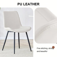 Set Of 6 Curved Black Leather Dining Chairs With Metal Legs For Restaurants Kitchens And Offices