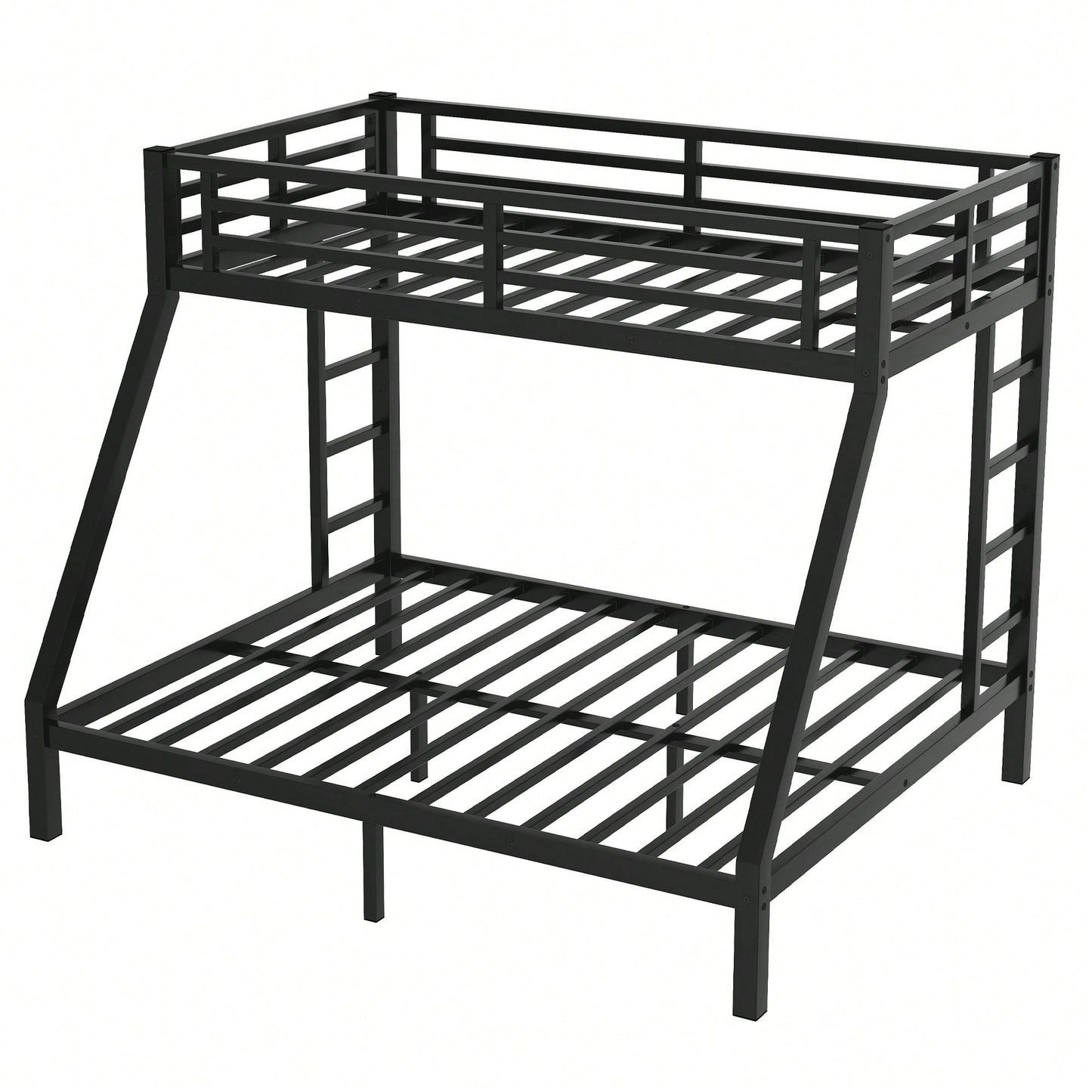 Metal Twin XL Over Queen Bunk Bed For Space-Saving Comfort Ideal For Teens And Adults No Box Spring Required Noise-Reducing Design