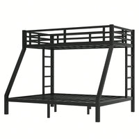 Metal Twin XL Over Queen Bunk Bed For Space-Saving Comfort Ideal For Teens And Adults No Box Spring Required Noise-Reducing Design