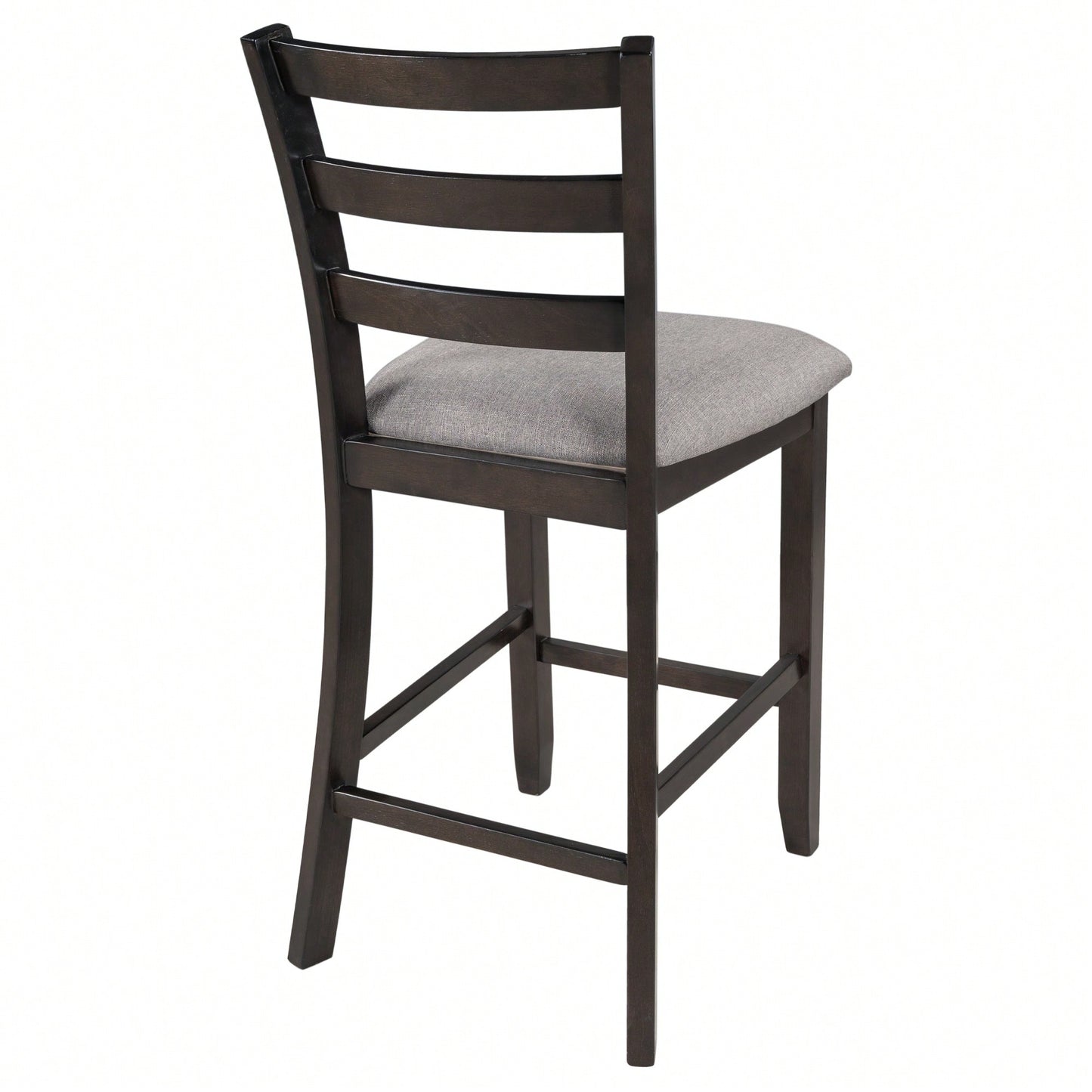 Set Of 4 Espresso Wooden Counter Height Dining Chairs With Comfortable Padded Seats