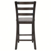 Set Of 4 Espresso Wooden Counter Height Dining Chairs With Comfortable Padded Seats