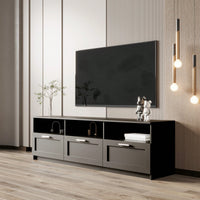 Sleek Modern Minimalist 80 Inch TV Stand With Open Storage For Living Room And Bedroom