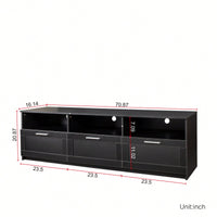 Sleek Modern Minimalist 80 Inch TV Stand With Open Storage For Living Room And Bedroom