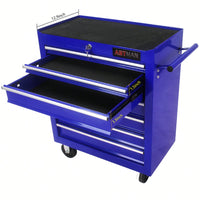 Multifunctional 7 Drawer Tool Cart With Wheels In Blue For Easy Storage And Mobility