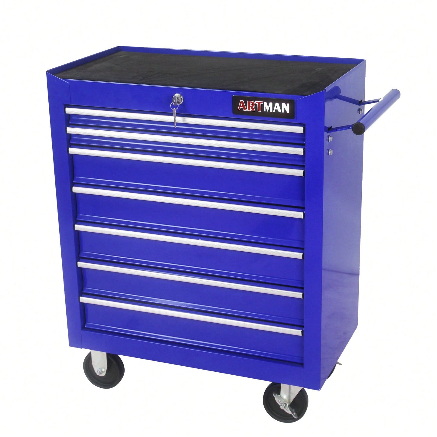 Multifunctional 7 Drawer Tool Cart With Wheels In Blue For Easy Storage And Mobility