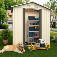 5FTx3FT Apex Roof Outdoor Storage Shed In White For Garden Tools And Equipment