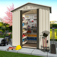 5FTx3FT Apex Roof Outdoor Storage Shed In White For Garden Tools And Equipment