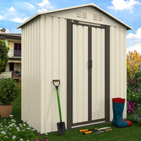 5FTx3FT Apex Roof Outdoor Storage Shed In White For Garden Tools And Equipment