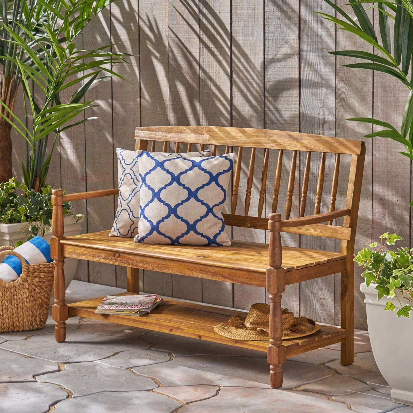 Elegant Outdoor Garden Bench With Comfortable Seating And Durable Design