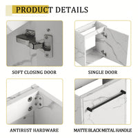 Compact 16 Inch Wall-Mounted Bathroom Vanity With Ceramic Sink And Soft-Close Cabinet Door Ideal For Small Spaces