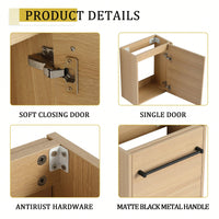 Compact 16 Inch Wall-Mounted Bathroom Vanity With Ceramic Sink And Soft-Close Cabinet Door Ideal For Small Spaces