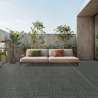 Set of 20 Dark Grey 12x12in Wood Plastic Composite Deck Tiles Durable Weather-Resistant for Indoor Outdoor Use Easy DIY Installation