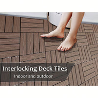 Set of 20 Dark Grey 12x12in Wood Plastic Composite Deck Tiles Durable Weather-Resistant for Indoor Outdoor Use Easy DIY Installation