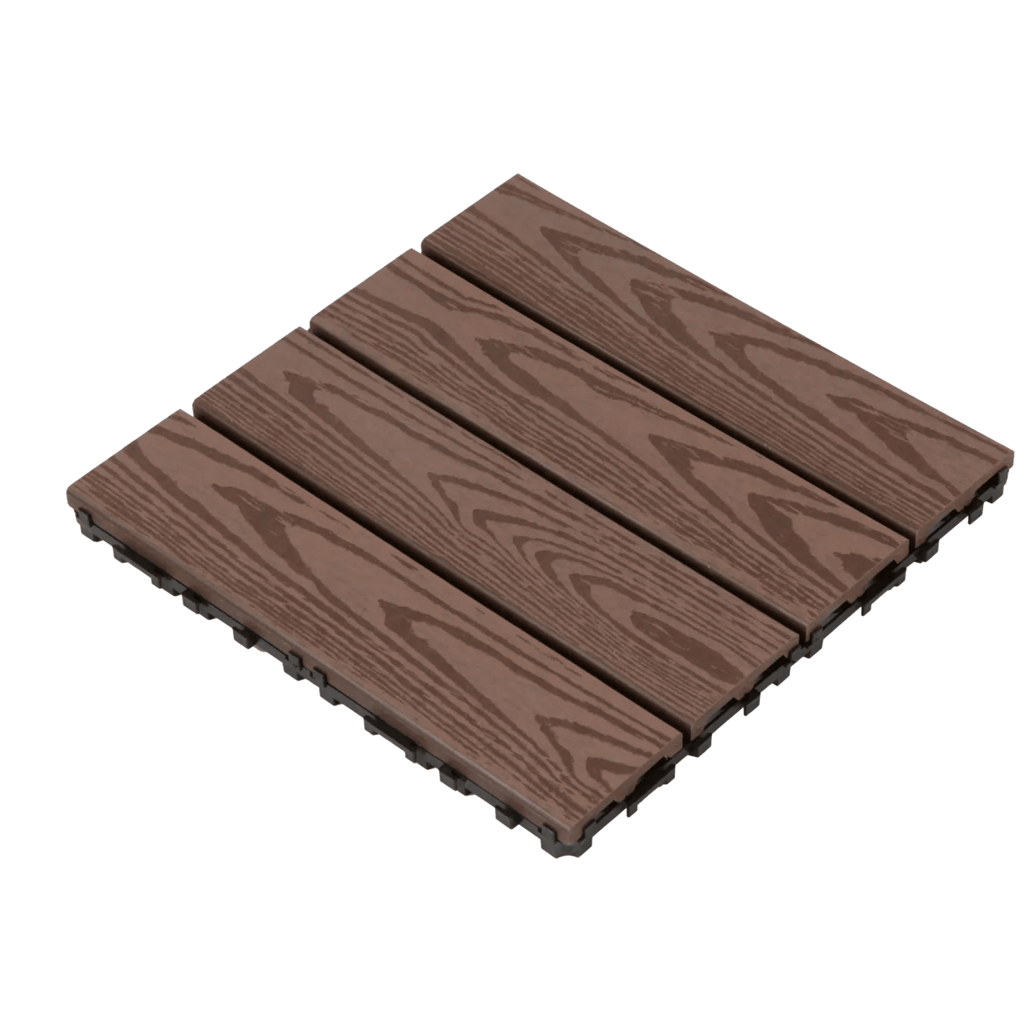 Set of 20 Dark Grey 12x12in Wood Plastic Composite Deck Tiles Durable Weather-Resistant for Indoor Outdoor Use Easy DIY Installation