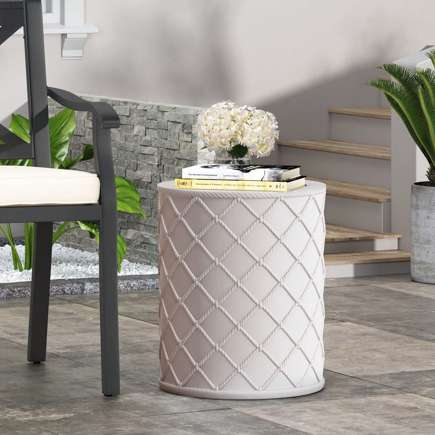 Charming Nautical End Table Modern Lightweight Concrete Design