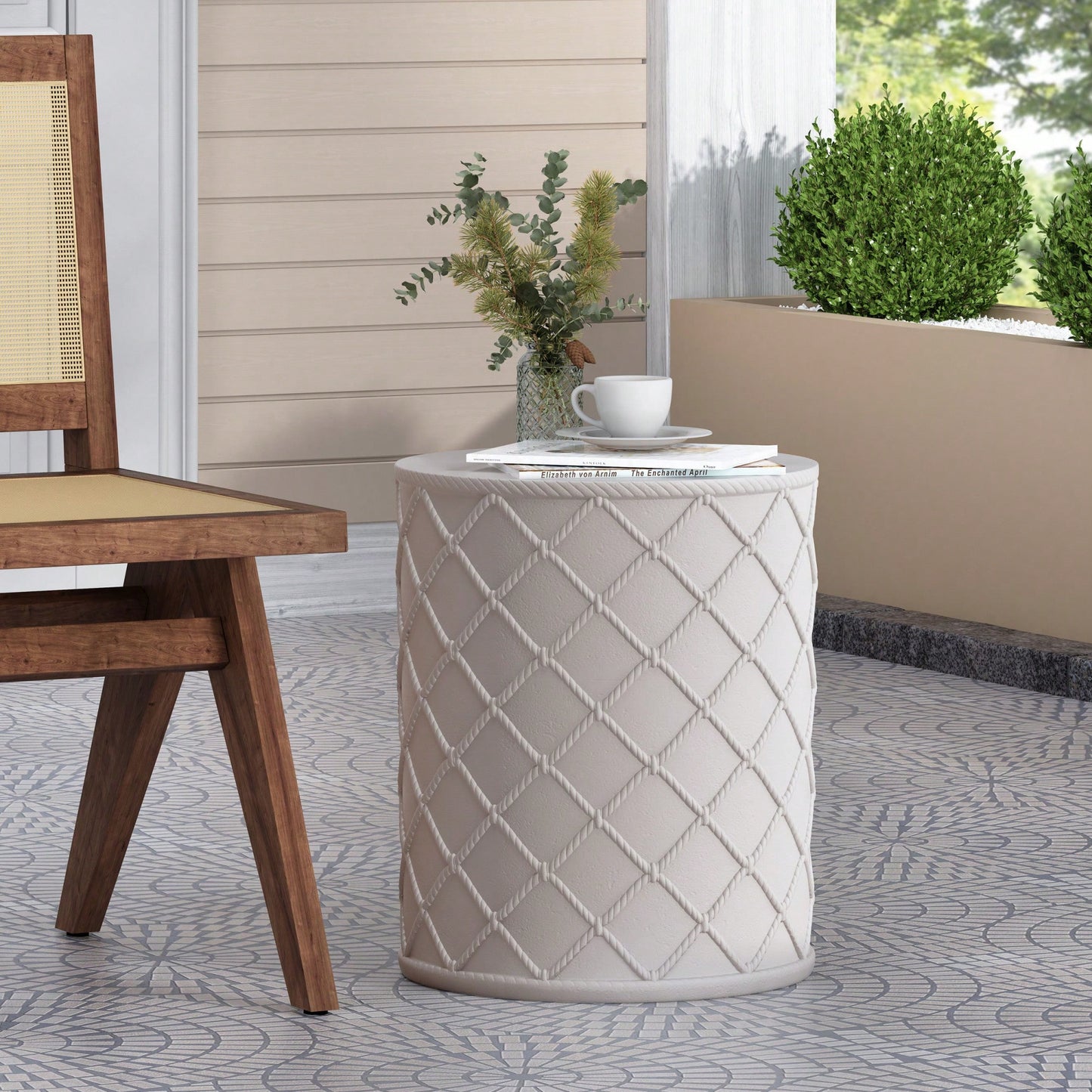 Charming Nautical End Table Modern Lightweight Concrete Design