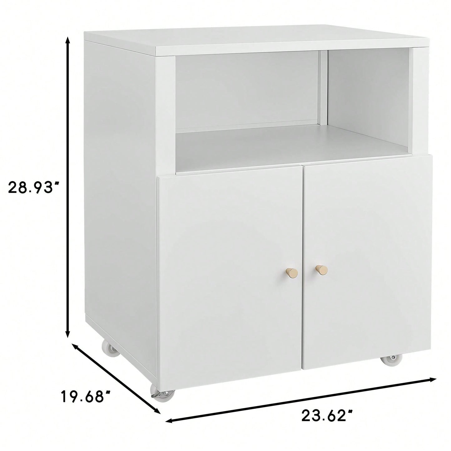 Modern Rolling Printer Stand With Storage For A4 And Letter Size Files In Rustic Brown Finish