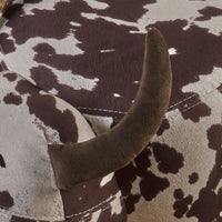Cow-Shaped Velvet Ottoman Cute Foot Stool For Living Room Bedroom Nursery Playroom Porch Furniture Brown And White