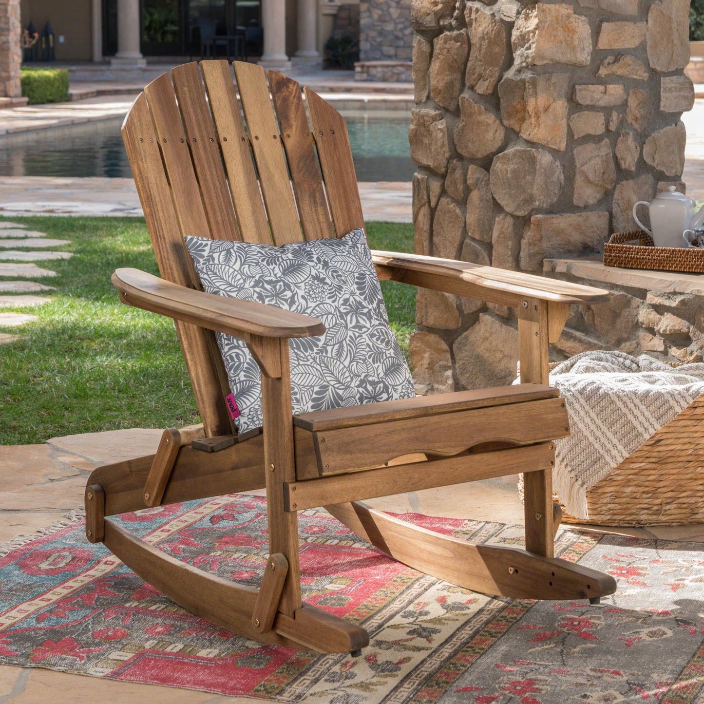 Comfortable Outdoor Adirondack Rocking Chair For Relaxation And Leisure