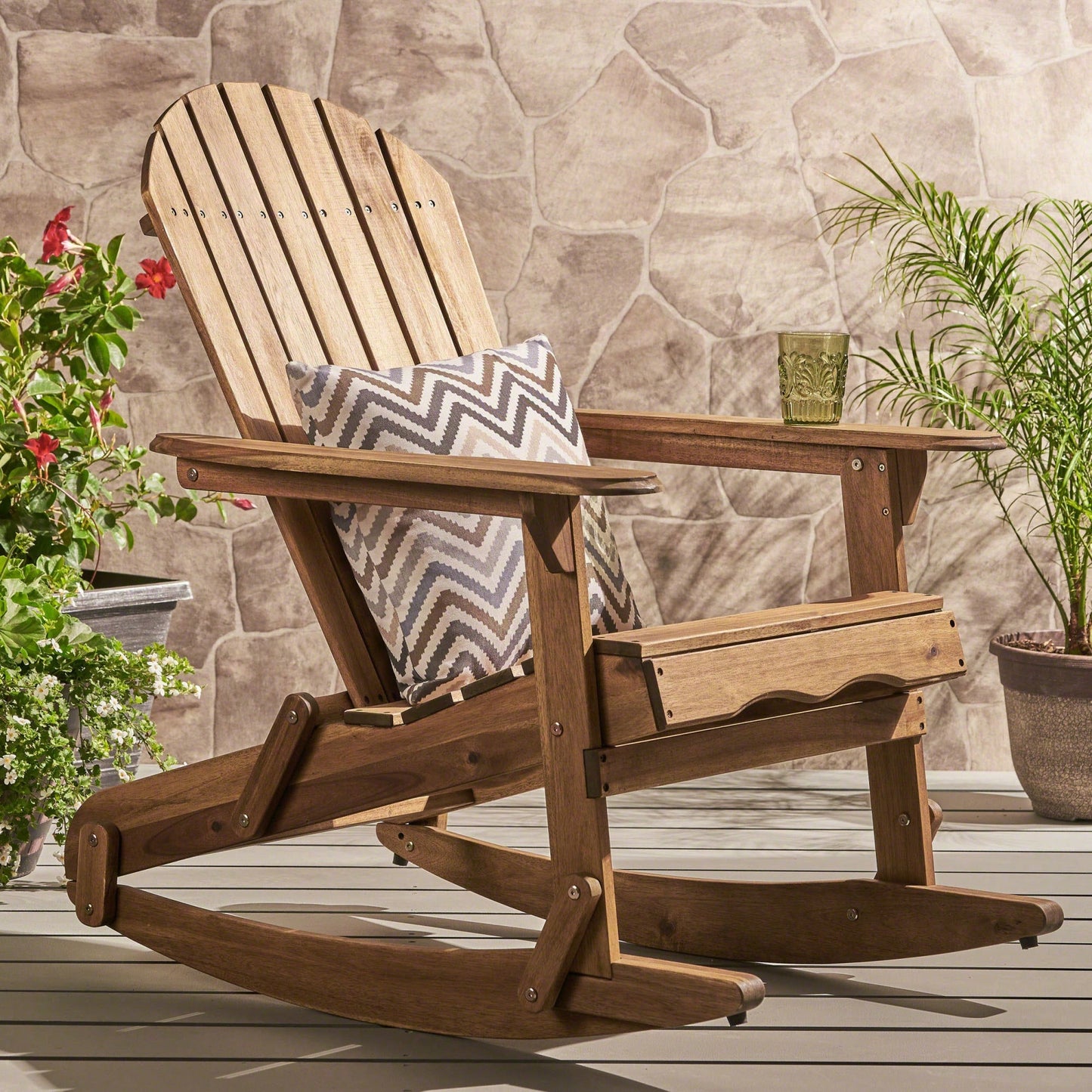 Comfortable Outdoor Adirondack Rocking Chair For Relaxation And Leisure