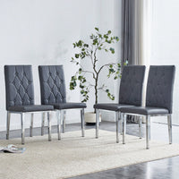 Elegant Black Armless Dining Chairs Set Of 4 With Vintage Grid And Buckle Design