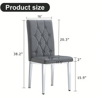 Elegant Black Armless Dining Chairs Set Of 4 With Vintage Grid And Buckle Design
