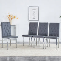 Elegant Black Armless Dining Chairs Set Of 4 With Vintage Grid And Buckle Design