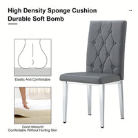 Elegant Black Armless Dining Chairs Set Of 4 With Vintage Grid And Buckle Design