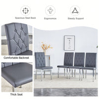 Elegant Black Armless Dining Chairs Set Of 4 With Vintage Grid And Buckle Design