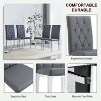 Elegant Black Armless Dining Chairs Set Of 4 With Vintage Grid And Buckle Design