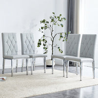 Elegant Black Armless Dining Chairs Set Of 4 With Vintage Grid And Buckle Design
