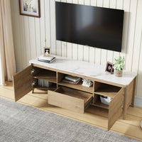 58 Inch LED TV Stand With Storage For Up To 80 Inch For Gaming And Living Room Entertainment Center