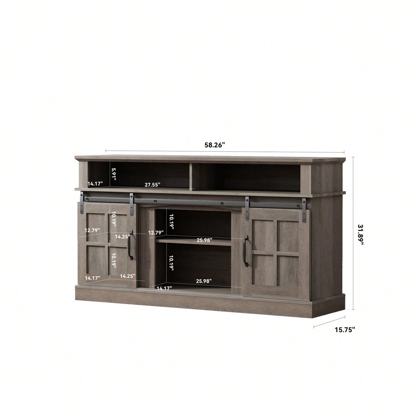 58 Inch TV Stand With Storage Cabinet And Shelves For Living Room And Bedroom Entertainment Center