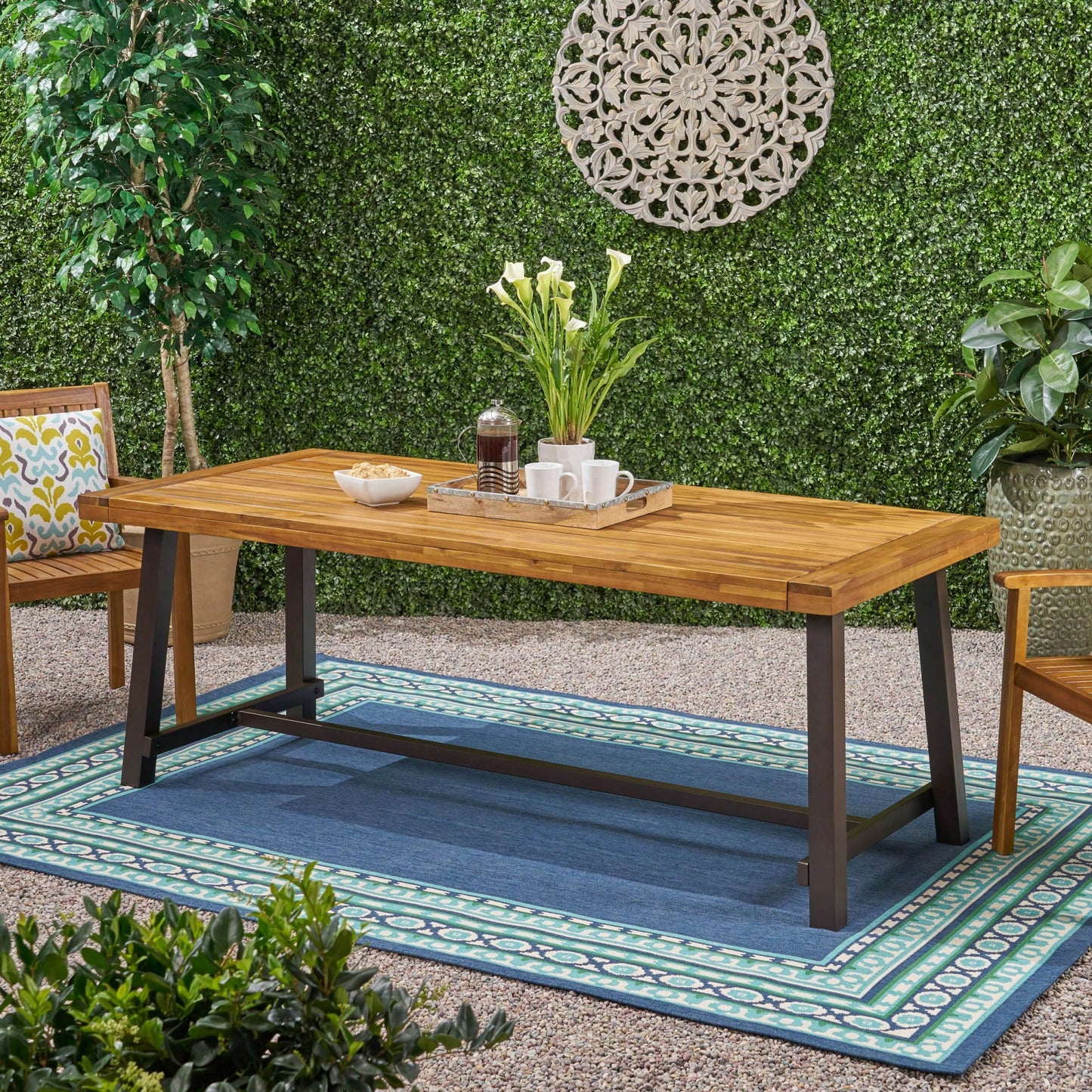 Stylish Weather-Resistant Outdoor Dining Table For Patio And Garden Use