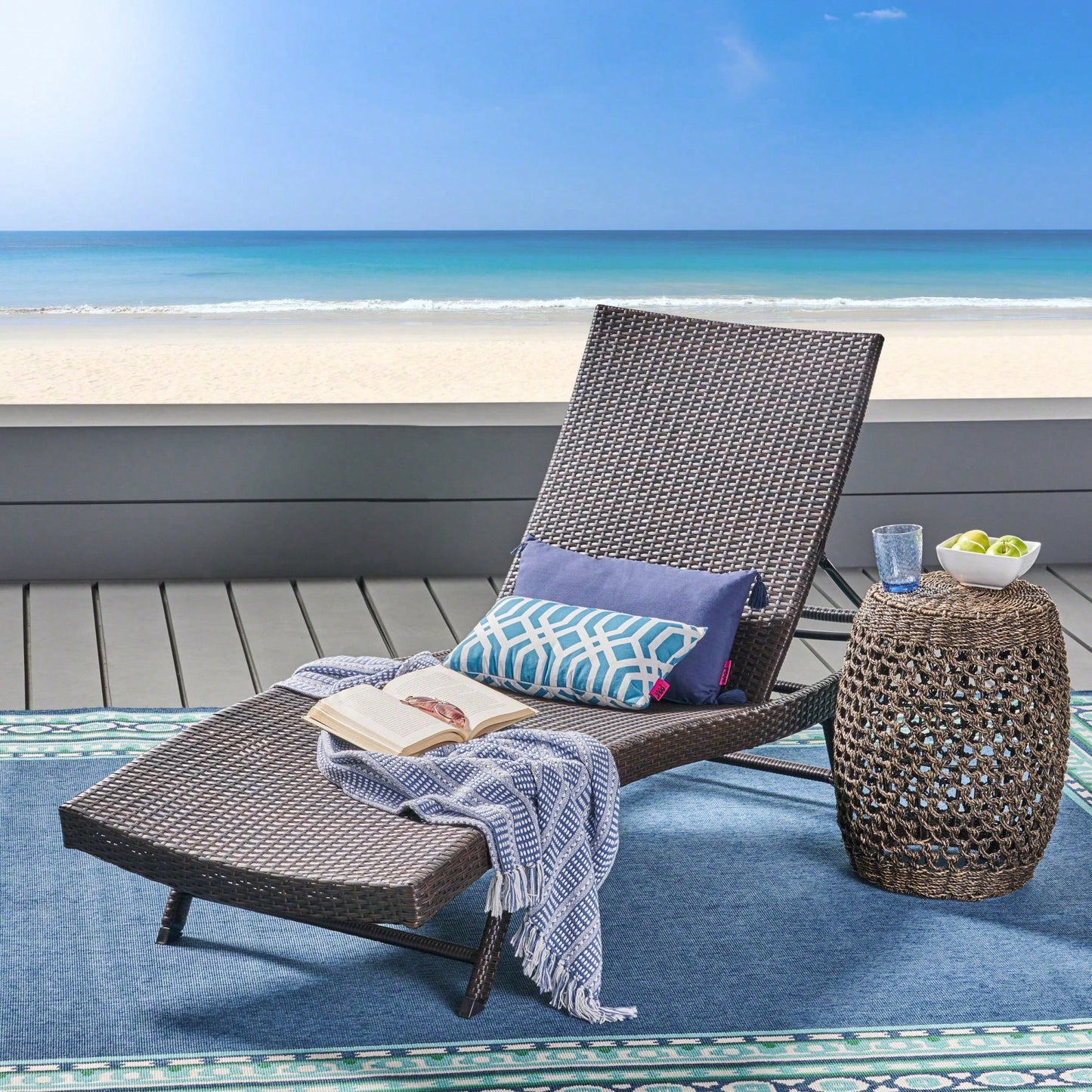 Outdoor Wicker Chaise Lounge Chair For Relaxation And Comfort