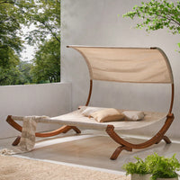 Outdoor Sunbed With Canopy For Relaxation And Comfort