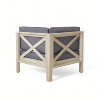 Light Grey X-Back Corner Chair For Stylish Living Spaces