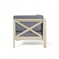 Light Grey X-Back Corner Chair For Stylish Living Spaces