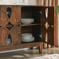 Mid Century Modern Sideboard Buffet With Storage Adjustable Shelves For Living Room Dining Room Entryway Walnut Finish