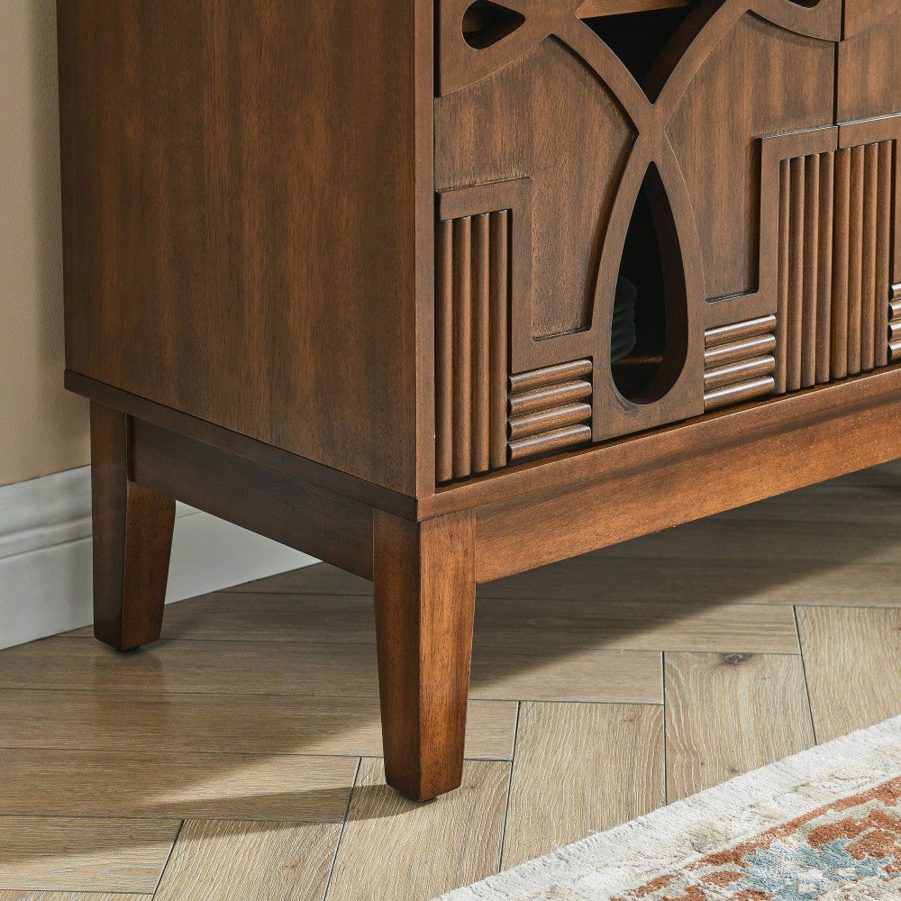 Mid Century Modern Sideboard Buffet With Storage Adjustable Shelves For Living Room Dining Room Entryway Walnut Finish