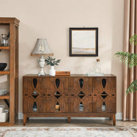 Mid Century Modern Sideboard Buffet With Storage Adjustable Shelves For Living Room Dining Room Entryway Walnut Finish