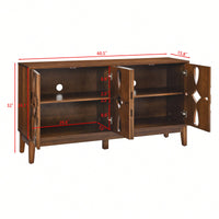 Mid Century Modern Sideboard Buffet With Storage Adjustable Shelves For Living Room Dining Room Entryway Walnut Finish