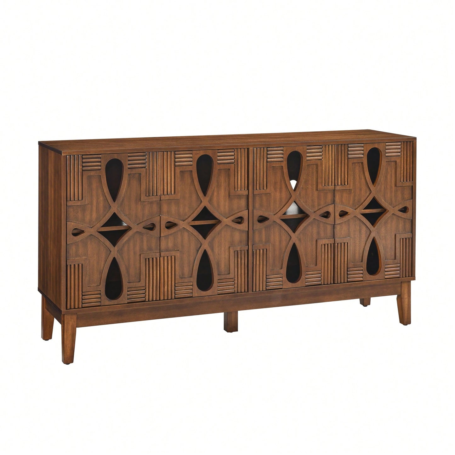 Mid Century Modern Sideboard Buffet With Storage Adjustable Shelves For Living Room Dining Room Entryway Walnut Finish