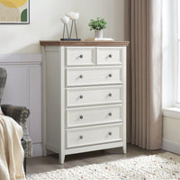 Stylish 6 Drawer Dresser For Bedroom And Living Room - Versatile Storage Solution For Clothes And Organizers In Beige