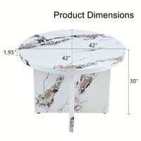 42 Inch Round Dining Table For 4-6 Modern Kitchen Small Table For Home Office Cafe Restaurant Wine Bar Conference